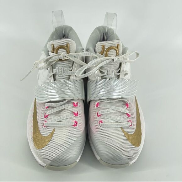 Nike Men’s KD VII PRM Aunt Pearl 706858-176 White/Metallic Gold Sneakers Size 8 - Picture 3 of 17